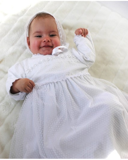 Taufkleid Kristina mit Häubchen